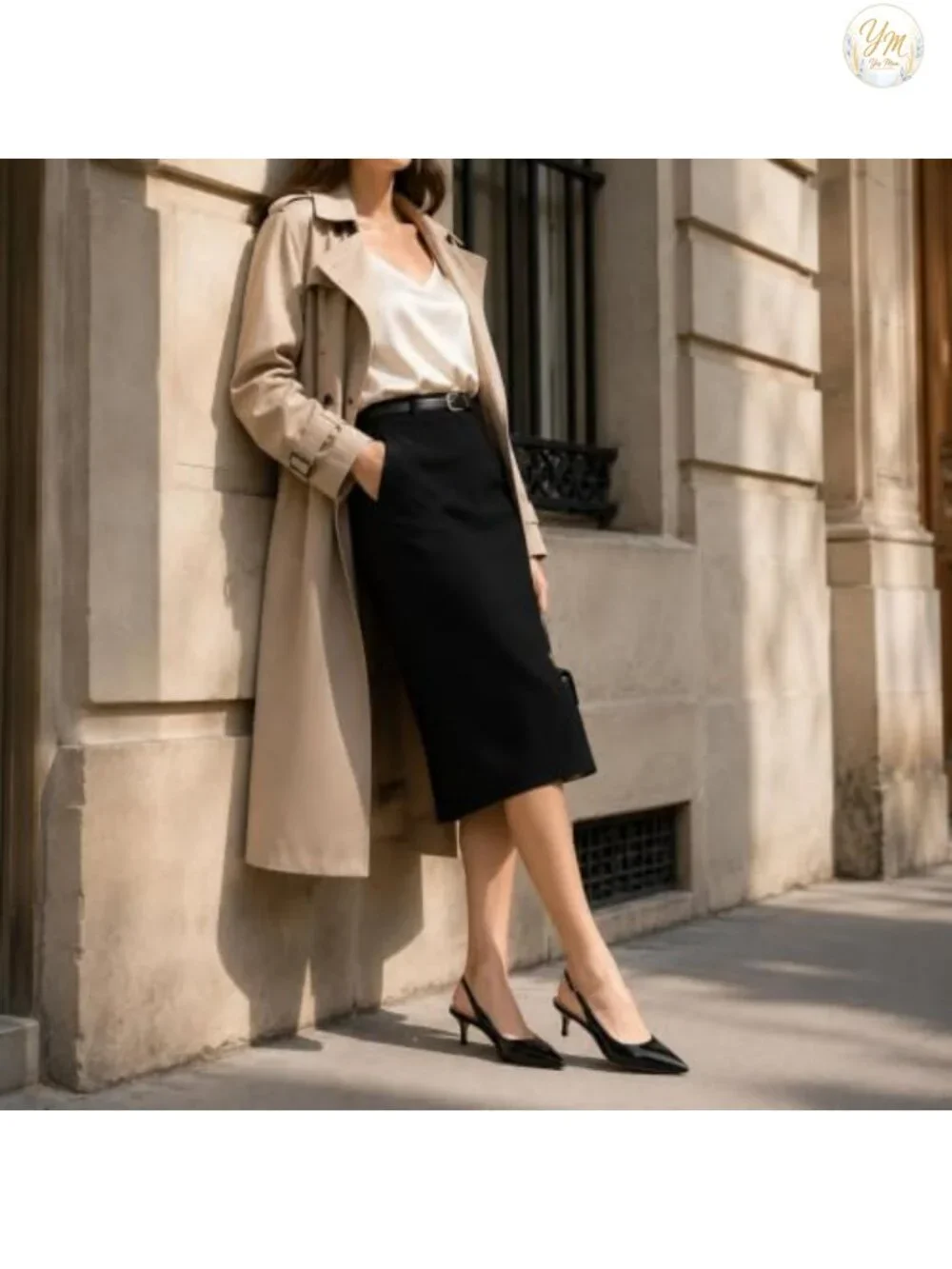 Women's Kitten Heels Slingback Pumps Faux Leather Closed Toe Ankle Strap Office